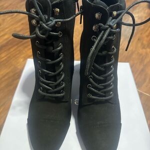 Madden Girl Charcoal Lace-Up Boots